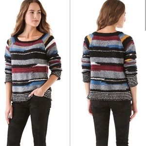 Free People Montmartre Multicolor Stripe Knit Wool Blend Sweater Women’s Medium